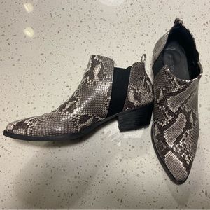 Report snake skin booties. Women’s size 8.5.